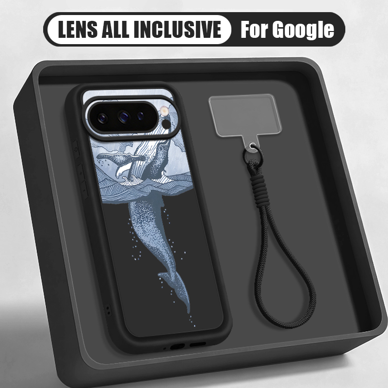 Чехол-ремешок с принтом китов- – обзор и цена Google Pixel 8A